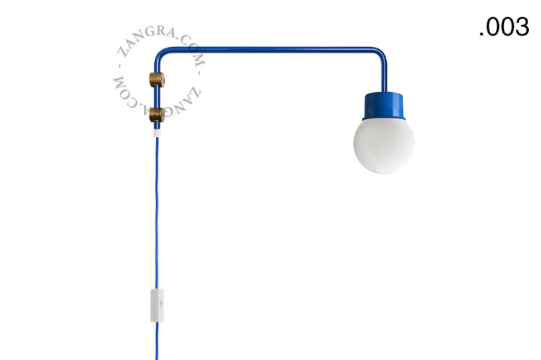 lampe potence pivotante bleue pour salon ou chambre