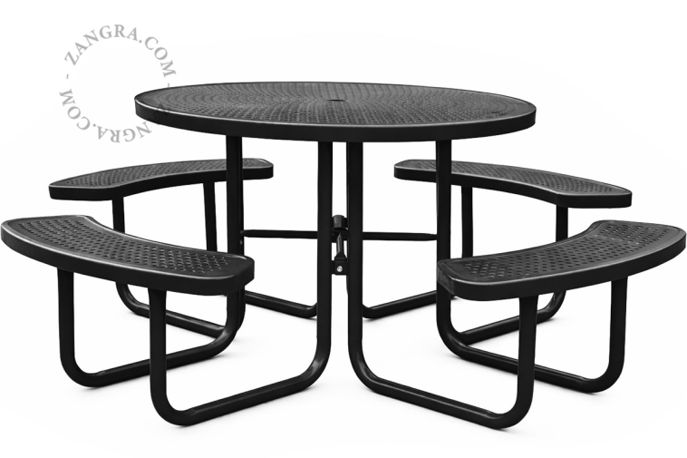 Steel garden table.