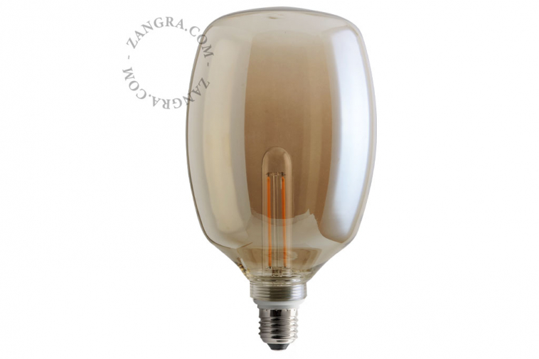 Smoked capsule-shaped light bulb