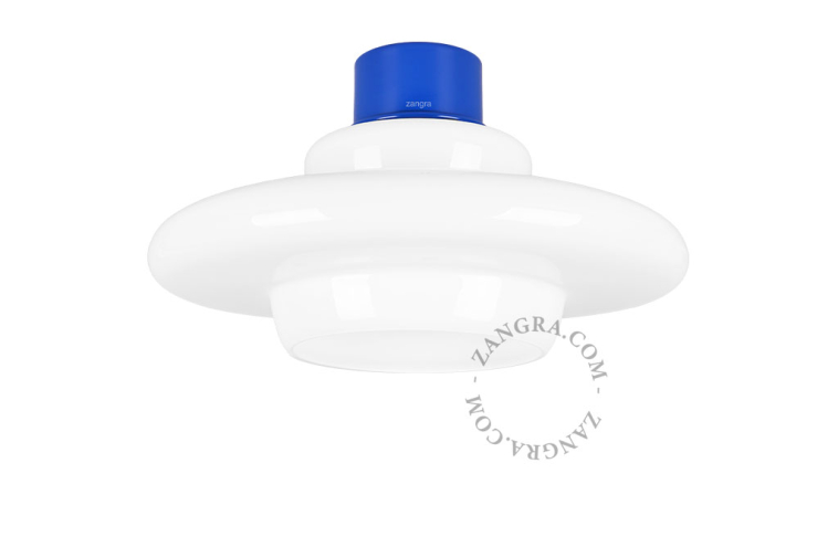 blue ceiling light with Art Deco lampshade Dores
