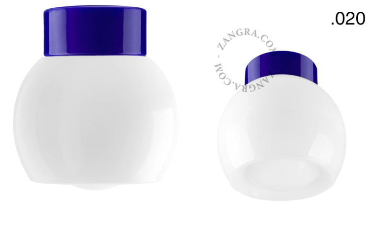 Blauwe, porseleinen lamp.