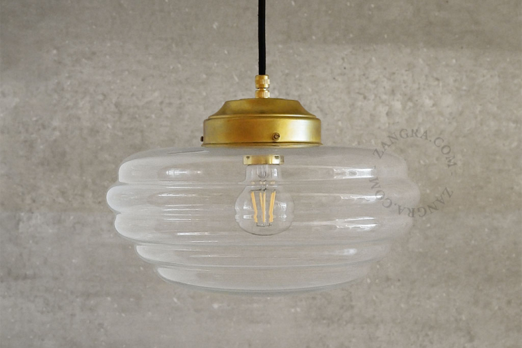 Clear glass Art Deco lampshade.