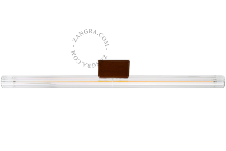 S14d Linestra-lampe i brunt porcelæn.