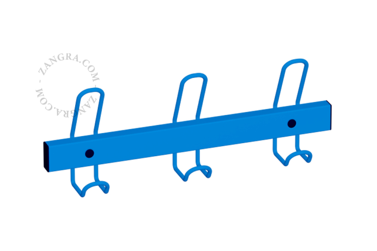 Blue coat rack.