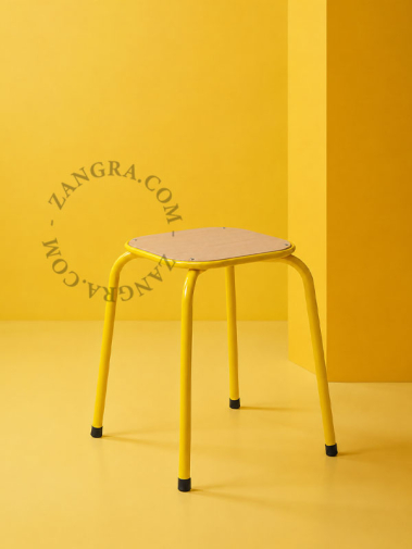 Tabouret scolaire jaune
