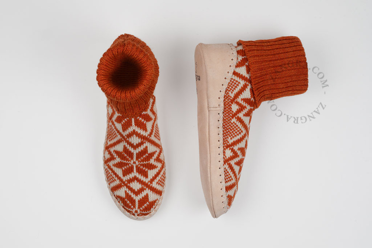 Orange norwegian slippers.
