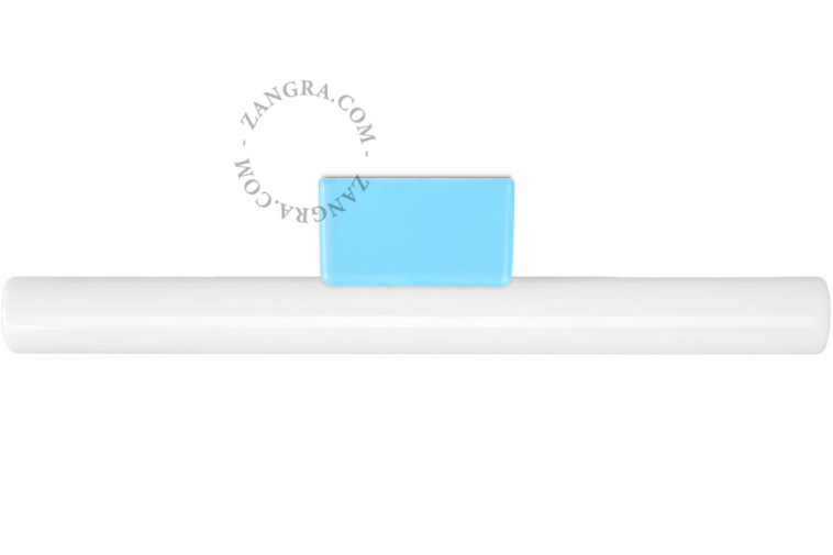 S14d Linestra-lampe i lyseblåt porcelæn.