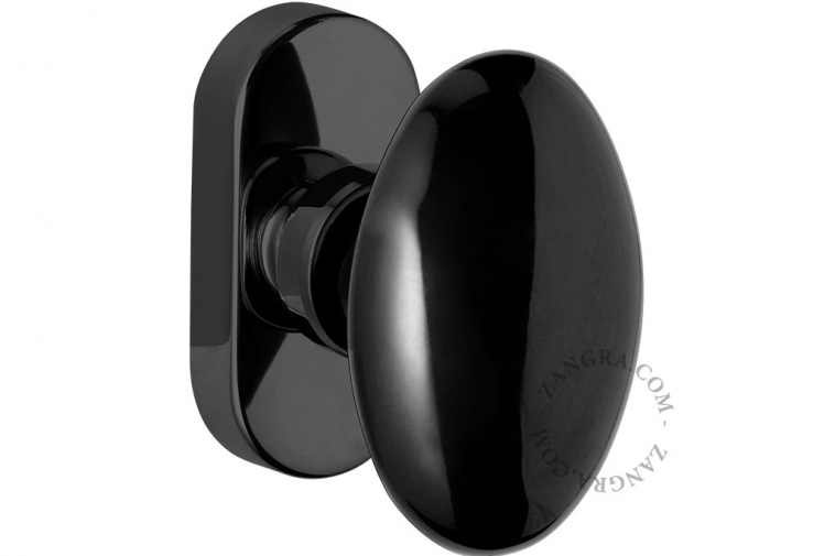 Doorknob for window in black porcelain.