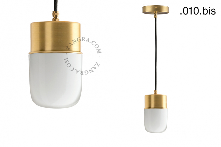 brass pendant light with glass shade