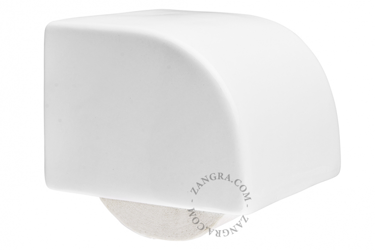 white porcelain toilet paper dispenser