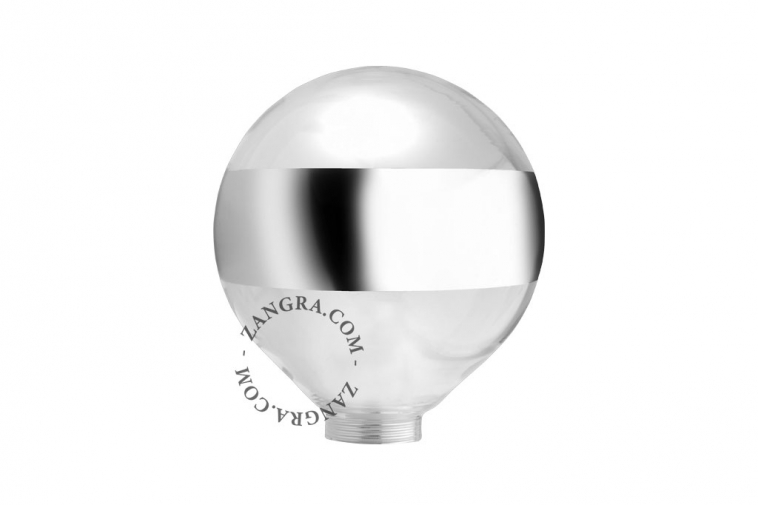 Glass globe with silver ring