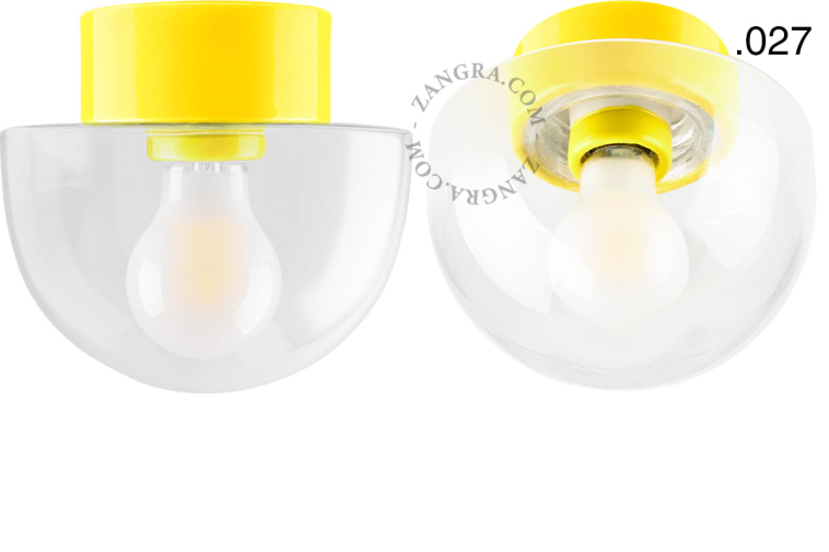 Yellow porcelain lamp.