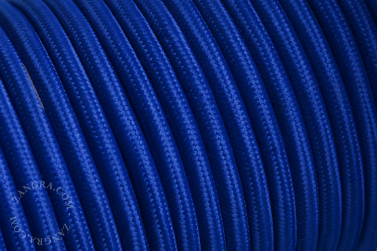 Blue fabric cable.