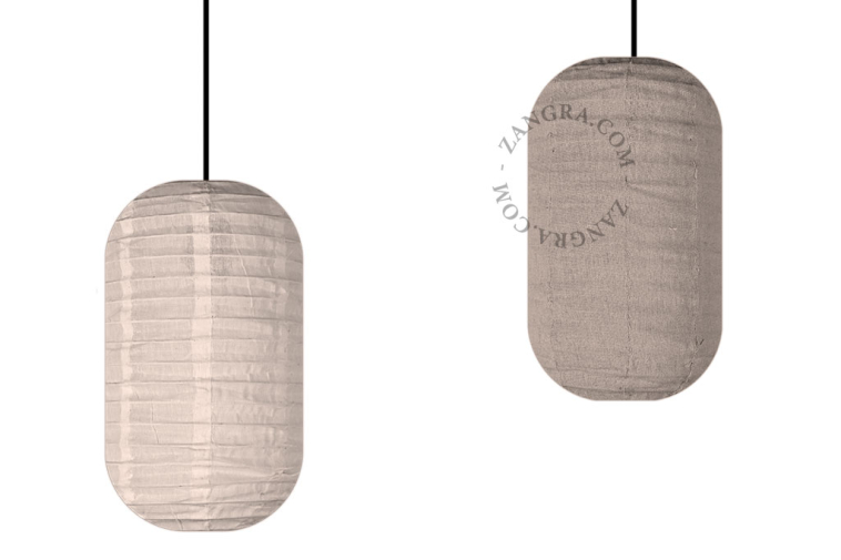 Linen and cotton lampshade for pendant light.