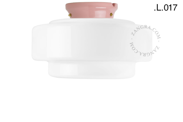 Art Deco lampe i pink porcelæn.