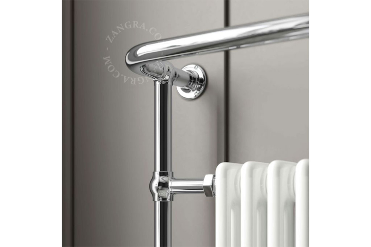 Traditional heated towel rail.