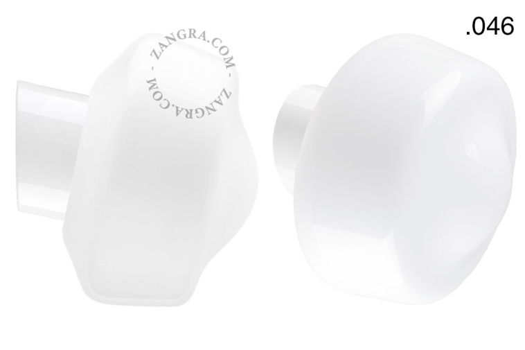 White porcelain wall light with glass lampshade.