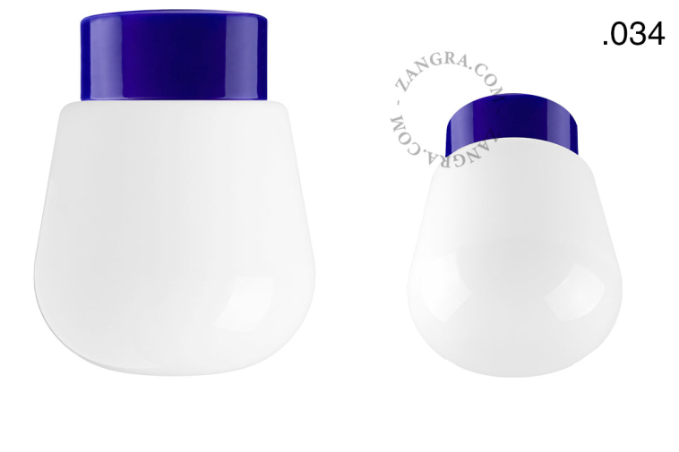 Blauwe, porseleinen lamp.