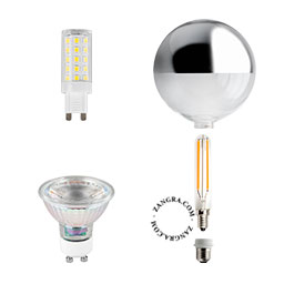 Ampoule, E27, transparent, blanc, LED, 2700K, 350lm, Ø12,5cm, H17,5cm -  Zangra